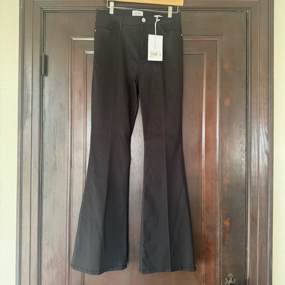 NWT Frame Denim Le High Flare Black Jeans, Size 31